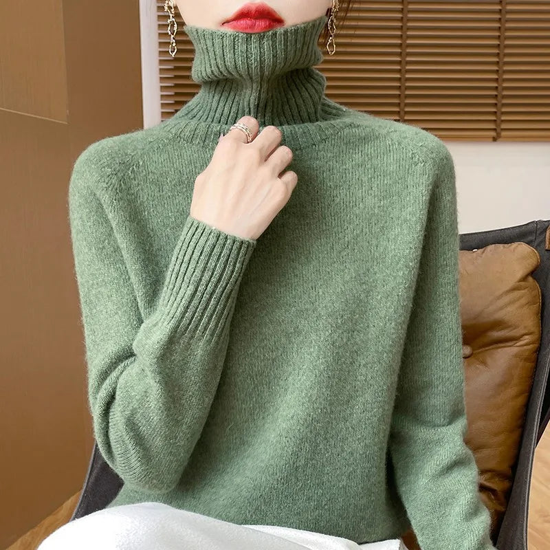 Damen Rollkragenpullover mit langen Ärmeln - Kuscheliger Strickpullover