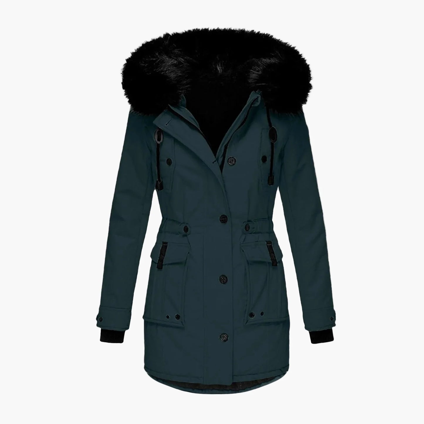 Giacca invernale da donna stile vintage con cappuccio e collo in pelliccia – Elegante cappotto per tutti i giorni e tempo libero