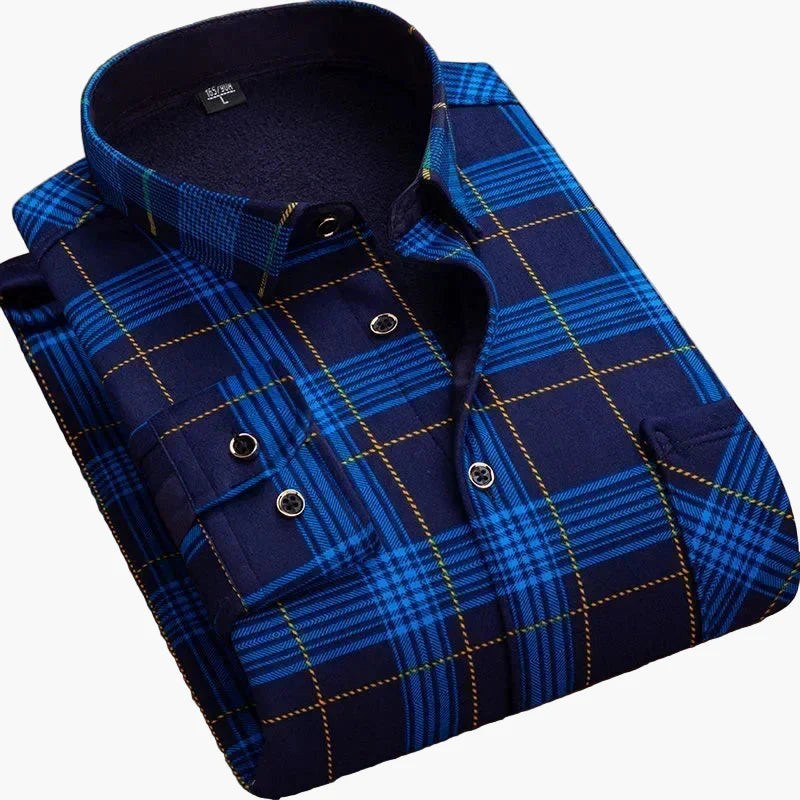 Camicia da uomo casual a quadri, camicia moderna a maniche lunghe per quotidiano e ufficio