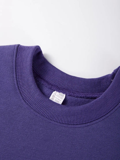 Sweat-shirt bleu pour femme avec imprimé cœur léopard, col rond et manches longues
