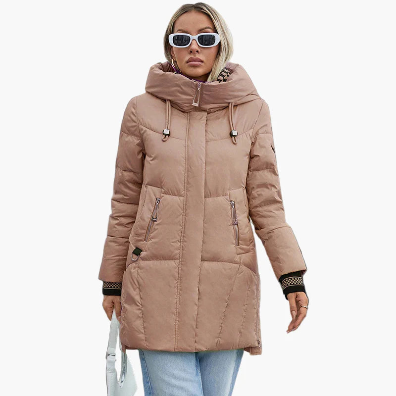 Damen Winter Steppmantel mit Kapuze – Modischer Alltagsmantel für kalte Tage