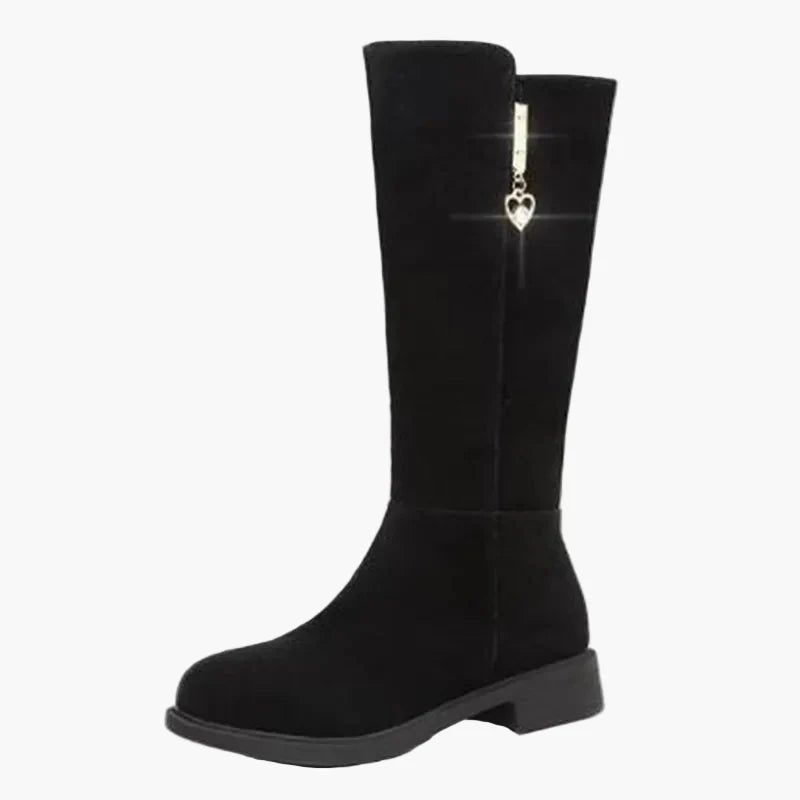 Dames laarzen met hartbedel – Elegante kniehoge winterlaarzen voor dagelijks gebruik en uitgaan