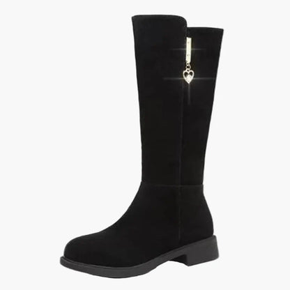 Dames laarzen met hartbedel – Elegante kniehoge winterlaarzen voor dagelijks gebruik en uitgaan