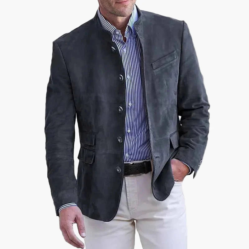 Heren colbert met opstaande kraag modern business casual elegant