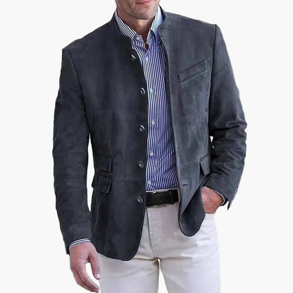 Heren colbert met opstaande kraag modern business casual elegant
