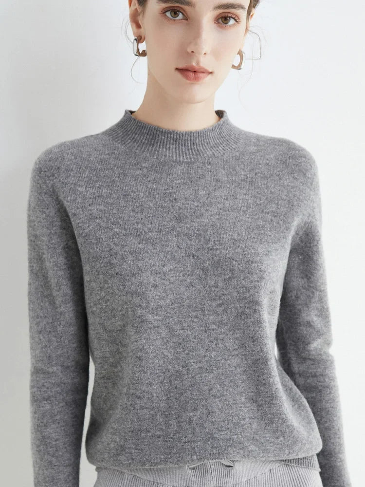 Damen Rollkragenpullover Strickpullover Einfarbig Langarm Weiches Material