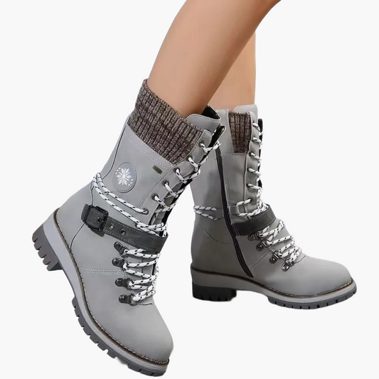 Dame outdoor vinterstøvler med snøring og lynlås – Moderigtige vandre- og fritidsboots