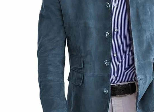 Heren colbert met opstaande kraag modern business casual elegant