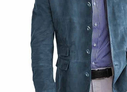 Heren colbert met opstaande kraag modern business casual elegant