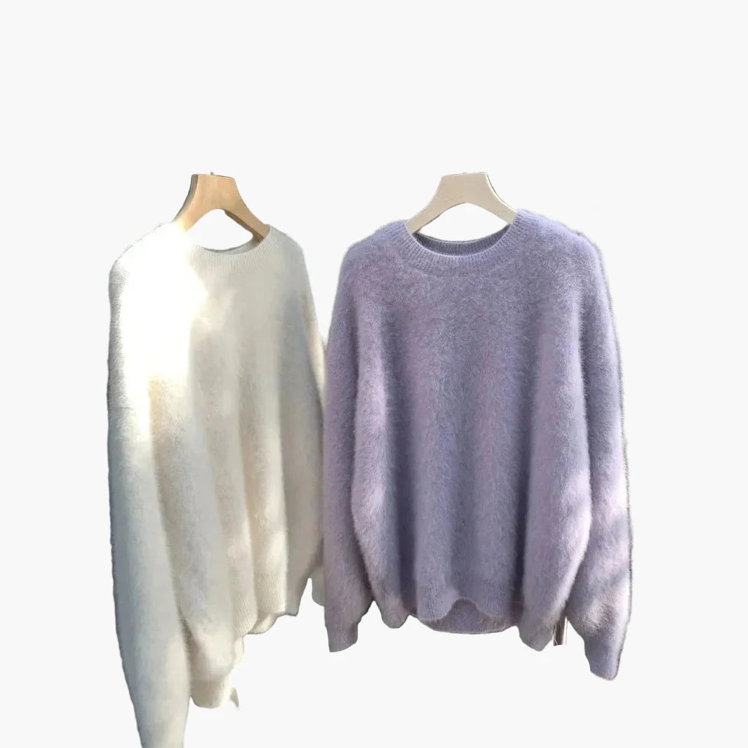 Dame sweater løs oversize stil til efterår og vinter, moderigtig basis sweater
