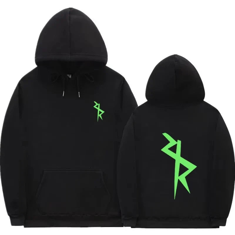 Unisexhoodie med huva och lysande logotyp
