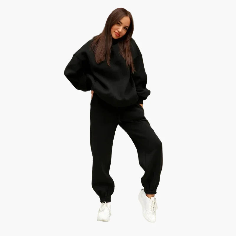Damen Oversize Freizeit Jogginganzug Set – Hoodie & Jogginghose, Lässig & Bequem für Alltag und Sport