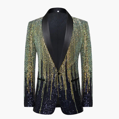 Herren Party Sakko – Glitzerndes Show-Jacket mit Schalkragen, Ideal für Bühne & Events