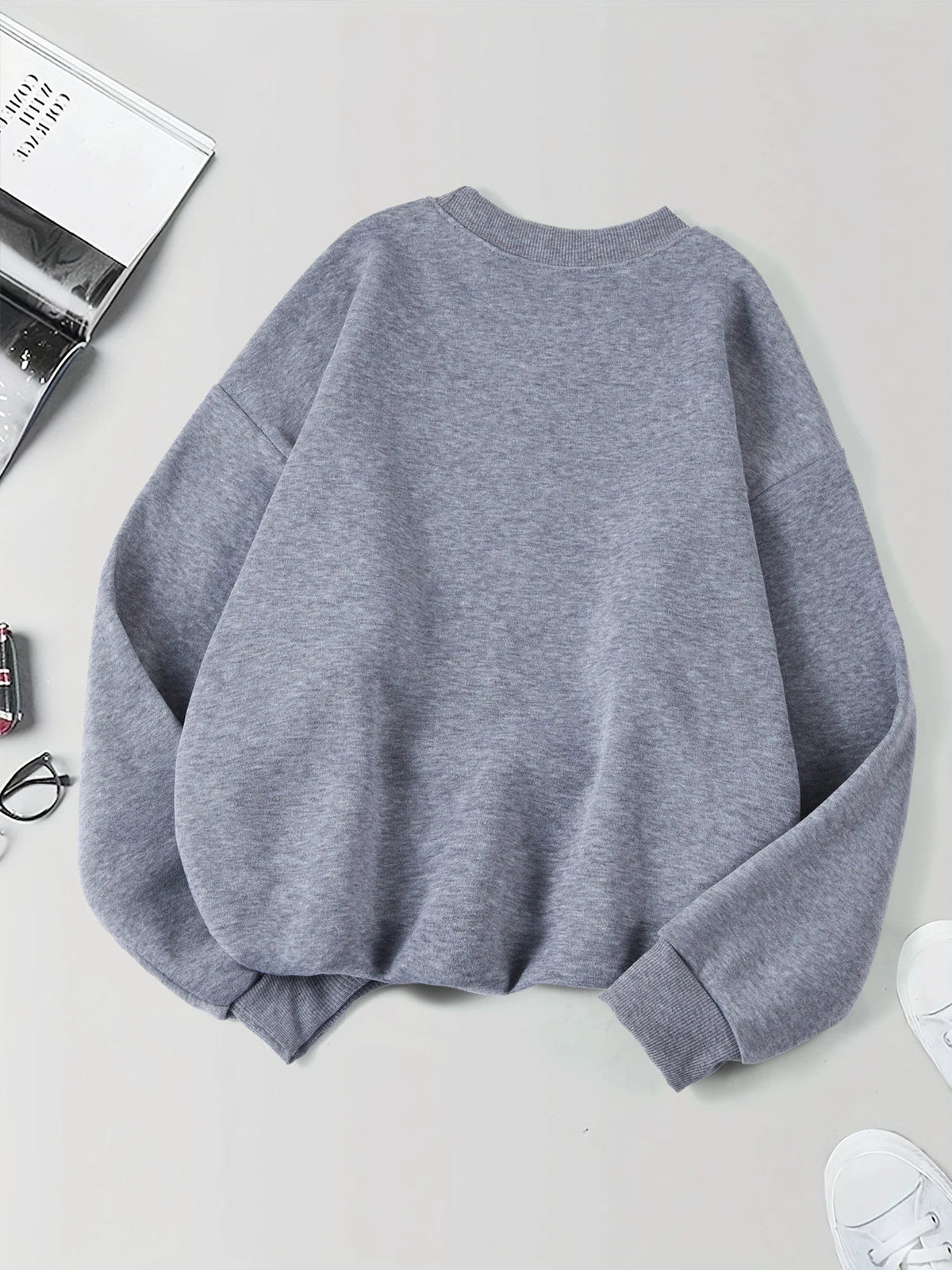 Felpa unisex a maniche lunghe con scollo rotondo e stampa
