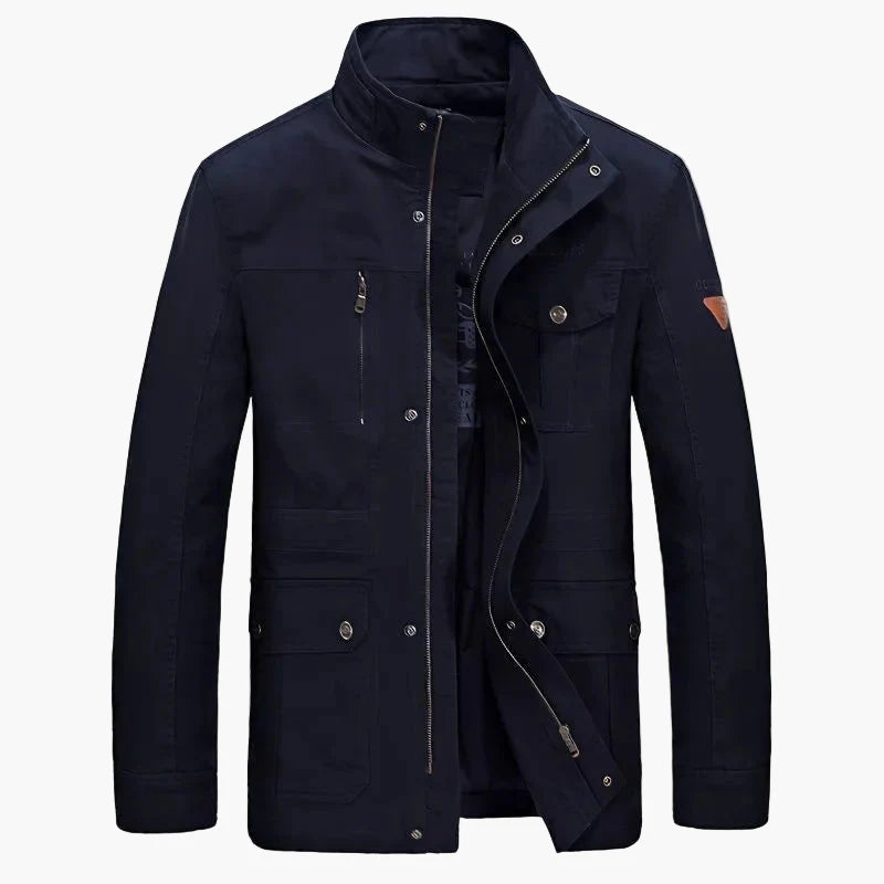 Herren Freizeitjacke mit Stehkragen und Mehrfach-Taschen – Urban Outdoor Stil