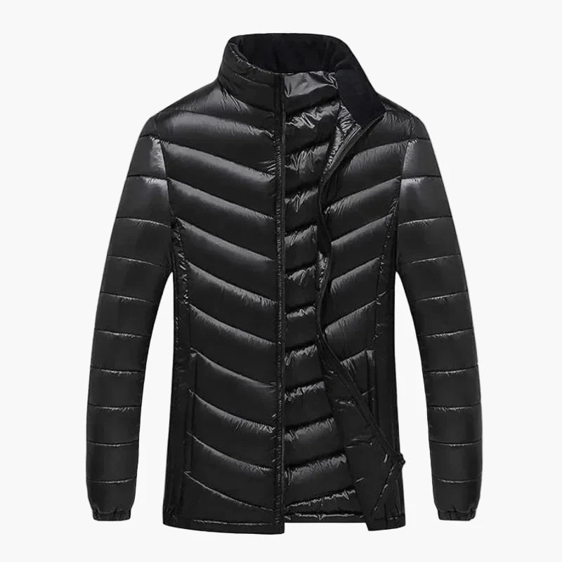 Męska pikowana kurtka zimowa w stylu puchowym plus size, casualowa kurtka outdoor na co dzień i na czas wolny