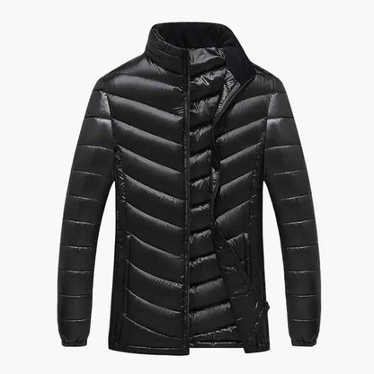 Męska pikowana kurtka zimowa w stylu puchowym plus size, casualowa kurtka outdoor na co dzień i na czas wolny