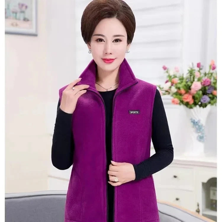 Fleece Weste mit Reißverschluss Stehkragen Damen oder Herren Unisex