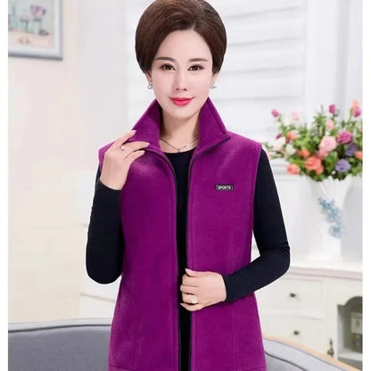Fleece Weste mit Reißverschluss Stehkragen Damen oder Herren Unisex