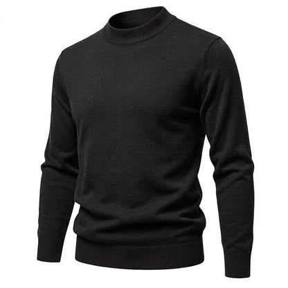 Herren Rollkragenpullover Basic Strickpullover Hochgeschlossen Cremefarben