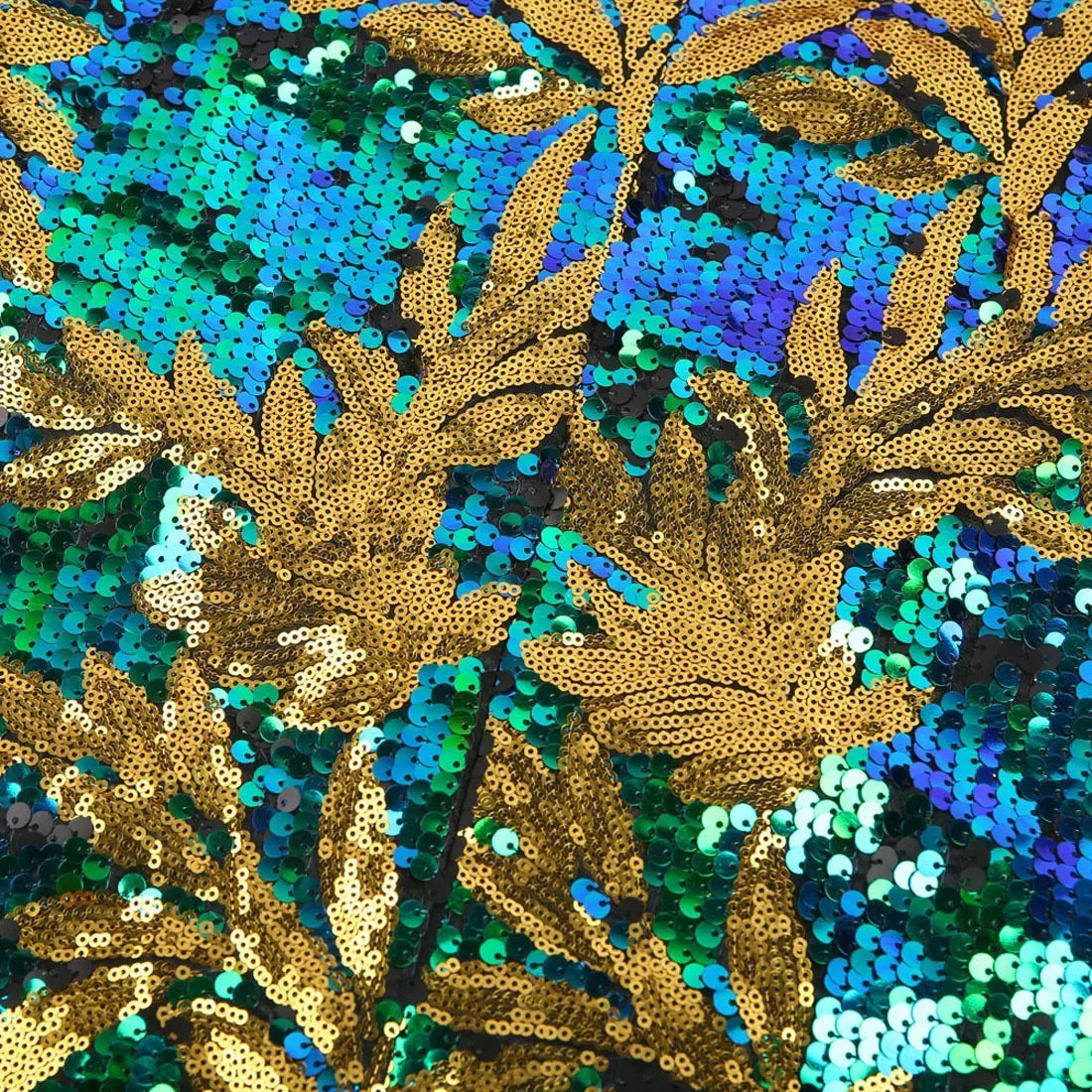 Giacca da uomo con paillettes e motivo a foglie – Elegante giacca per feste ed eventi