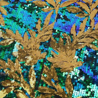 Giacca da uomo con paillettes e motivo a foglie – Elegante giacca per feste ed eventi