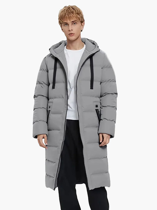 Cappotto invernale imbottito lungo da uomo con cappuccio – Stile casual per tutti i giorni e outdoor