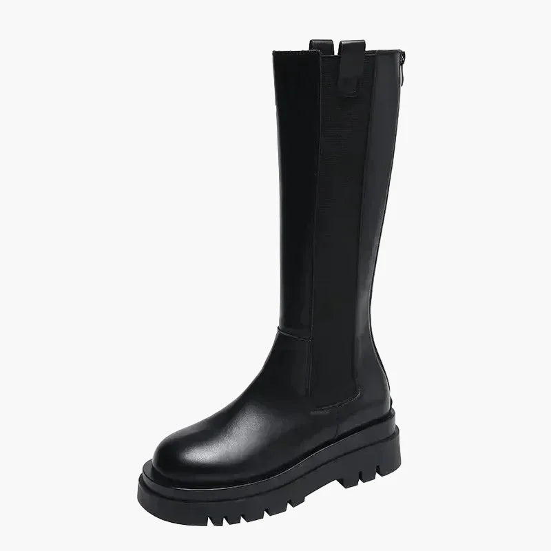 Damen Stiefel mit hohem Schaft und Chunky-Sohle – Modische Alltags-Boots für Herbst & Winter