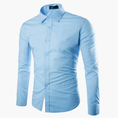 Męska koszula biznesowo-casualowa – Elegancka koszula z długim rękawem, slim fit, uniwersalna do biura i na co dzień