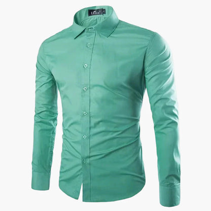 Męska koszula biznesowo-casualowa – Elegancka koszula z długim rękawem, slim fit, uniwersalna do biura i na co dzień