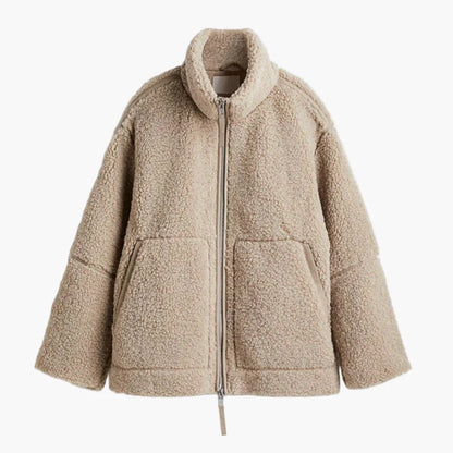 Damen Teddyjacke im Oversized-Look – Trendige Übergangsjacke für Herbst & Winter