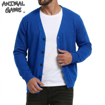Cardigan da uomo con scollo a V e abbottonatura