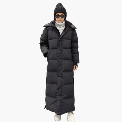 Cappotto lungo trapuntato invernale da donna con cappuccio – Parka outdoor alla moda per giornate fredde