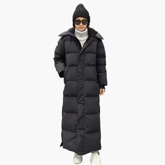 Dames winter lange gewatteerde jas met capuchon – Modieuze outdoor parka voor koude dagen