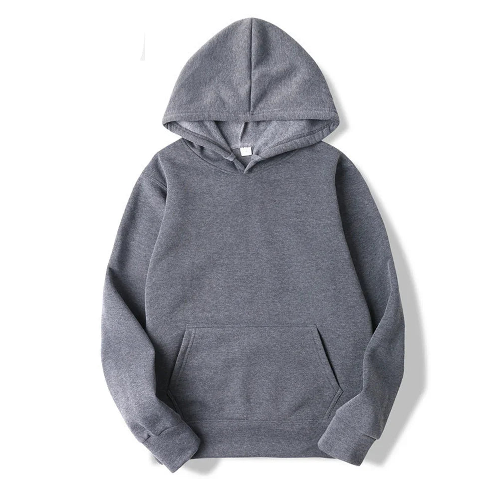 Unisex basic-hettegenser med kengurulomme og snøring