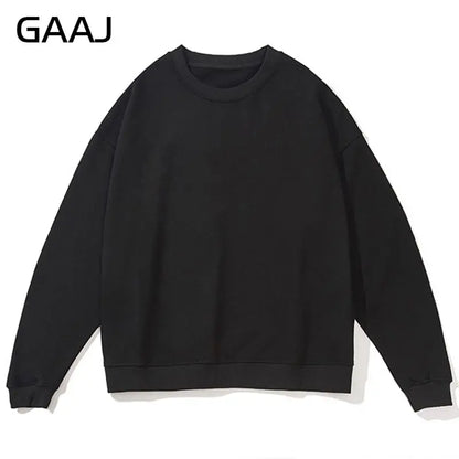 Unisex-sweatshirt med lange ærmer, rund hals, afslappet basic-overdel
