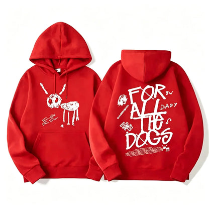 Bluza z kapturem i wyrazistym nadrukiem – motyw For All The Dogs
