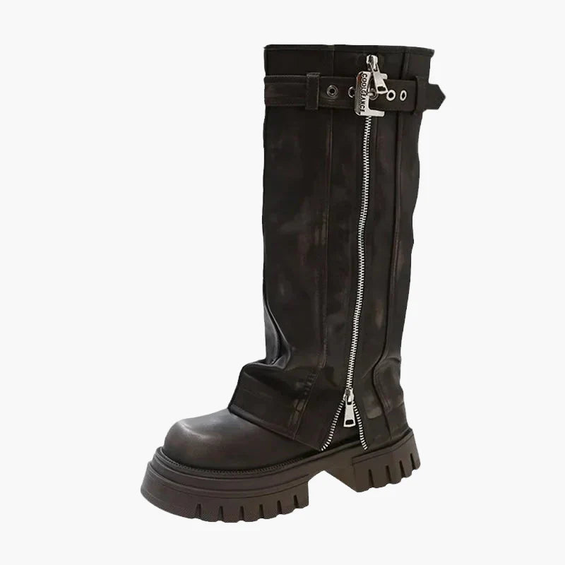 Damskor med platå, dragkedja och spänne – Trendiga chunky boots för höst och vinter