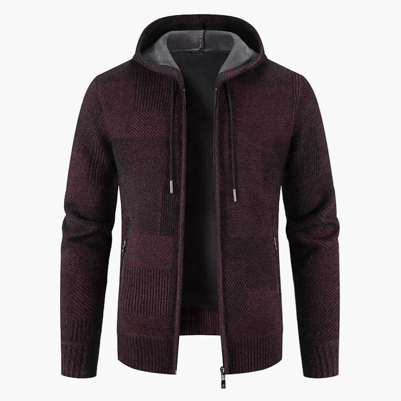 Chaqueta de punto con capucha para hombre para invierno – Suéter con forro polar a la moda, ocio y uso diario