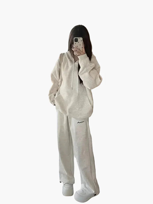 Set loungewear da donna con felpa con cappuccio e pantaloni da jogging – Tuta casual comoda per quotidiano e relax
