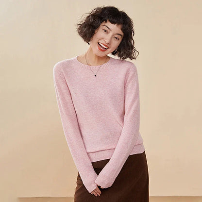 Pull femme col rond manches longues en maille