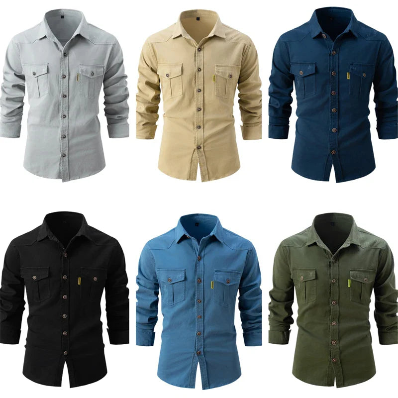 Camicia da uomo a manica lunga casual classica moderna business outdoor