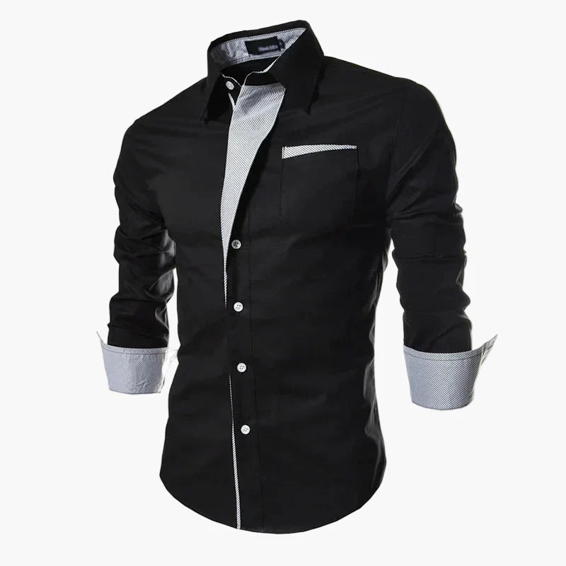 Herre business fritidsskjorte slim fit moderne langermet skjorte – Elegant stil for kontor og hverdag
