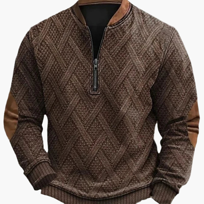 Męski sweter z półzamkiem – stylowy wzór dzianiny na jesień i zimę