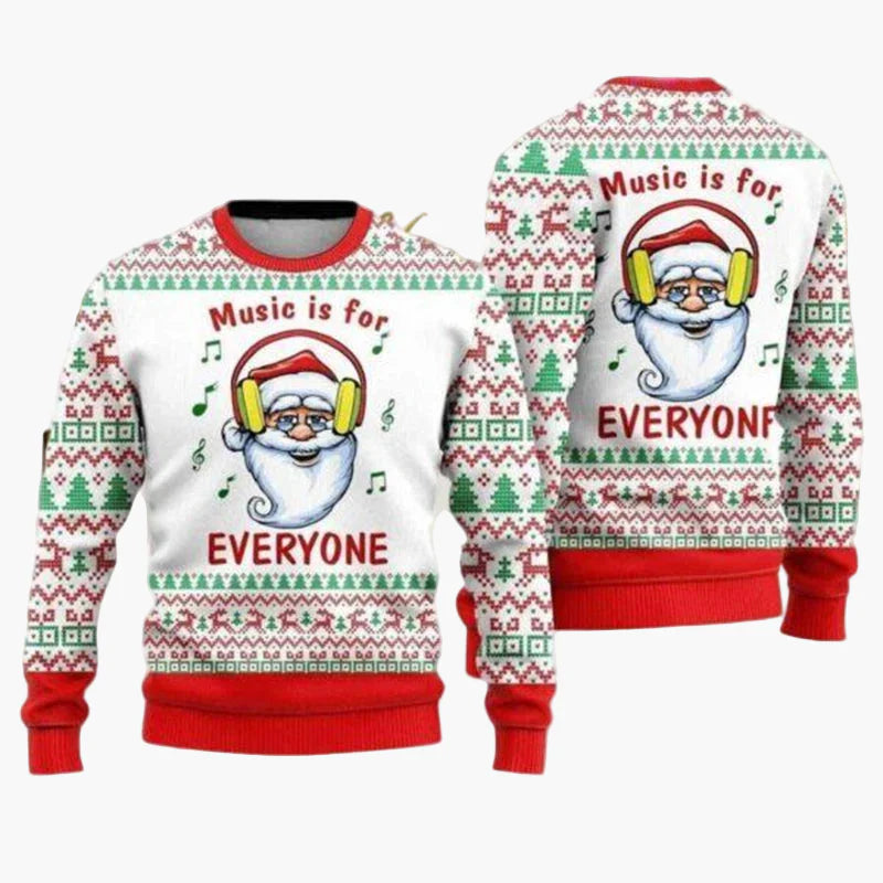 Herren Ugly Christmas Sweater Biker Santa – Lustiger Weihnachts-Pullover im Motorrad-Design