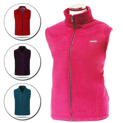 Fleece Weste mit Reißverschluss Stehkragen Damen oder Herren Unisex