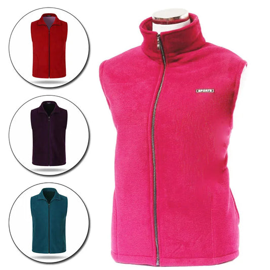 Fleece Weste mit Reißverschluss Stehkragen Damen oder Herren Unisex
