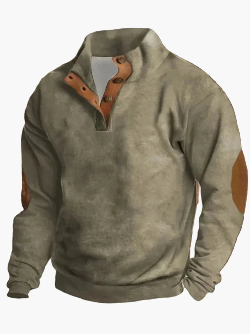 Herre western retro genser med cowboy-trykk – Vintage fritidsmote for utendørs og hverdag