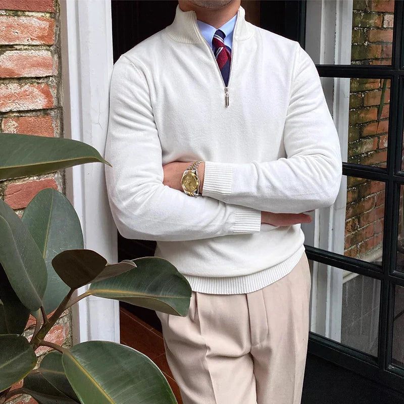 Herre halv-zip trøje – Klassisk business- og fritidslook, elegant og alsidig