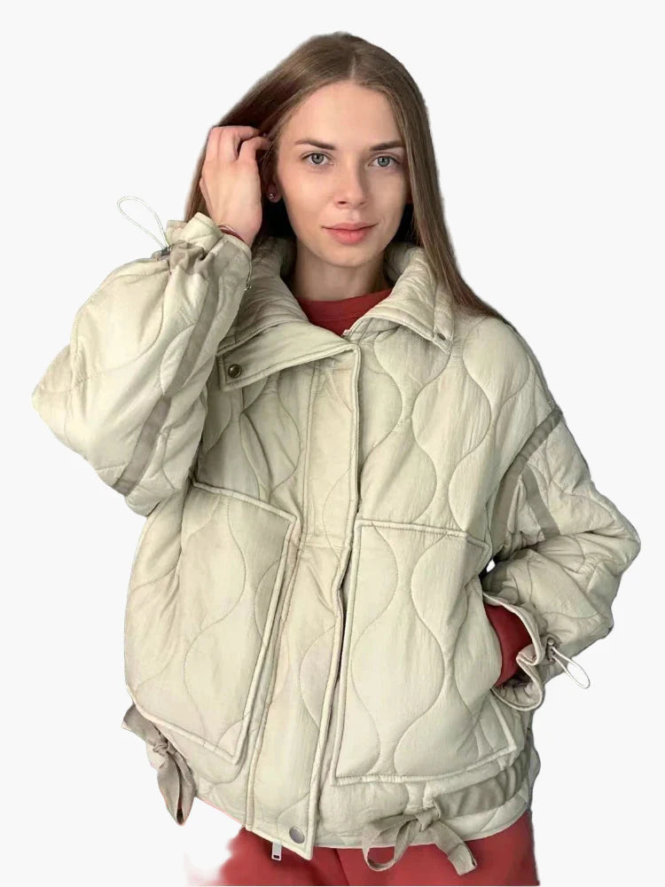 Giacca imbottita da donna casual giacca di transizione con design moderno per tutti i giorni e tempo libero